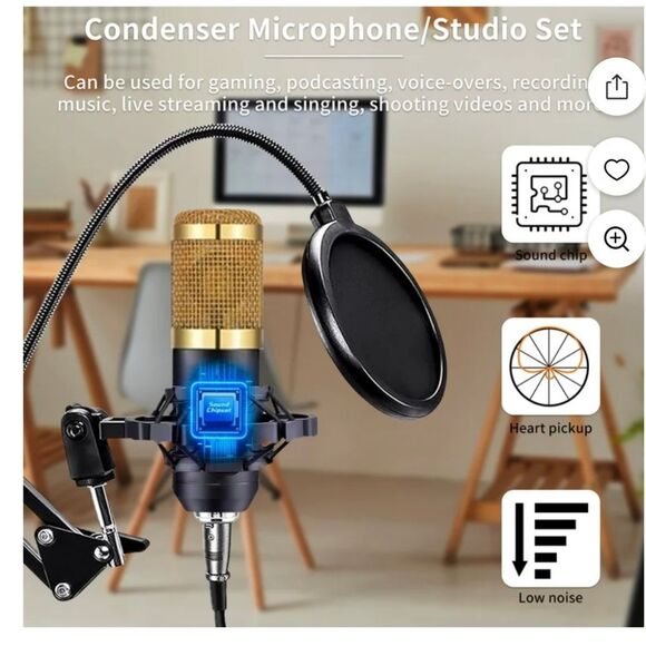 💲2️⃣0️⃣ Bundled ✔️All-In-One Podcast Device Bundle with Gold Microphone - Picture 6 of 13